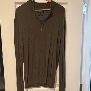 johnnie-O Men's Olive Green Zip-Up Sweater